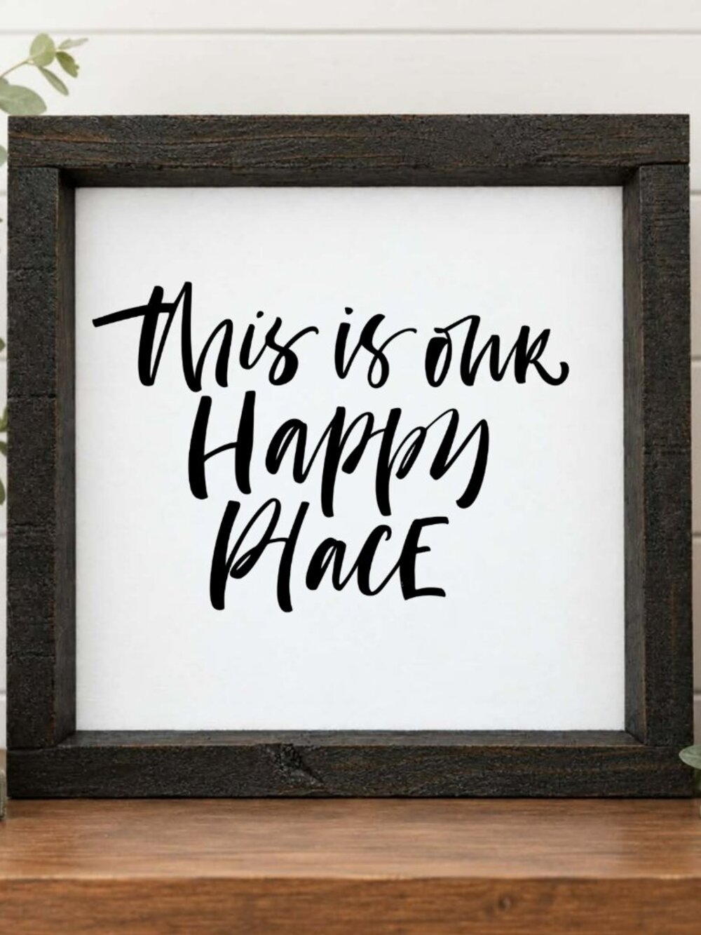 This is Our Happy Place Handcrafted wood & canvas sign